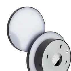 Lucande LED-seinävalaisin Elrik, musta, 20 cm korkea, metallia