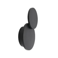 Lucande LED-seinävalaisin Elrik, musta, 20 cm korkea, metallia