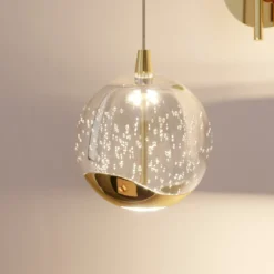 Lucande LED-seinävalaisin Hayley, kullanvärinen, lasia, 34 cm korkea