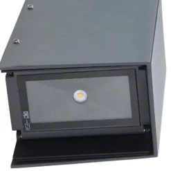 Lucande LED-seinävalaisin Kimian, korkeus 17 cm, antrasiitti, IP54