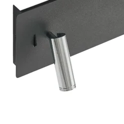 Lucande LED-seinävalaisin Kimo, 32 cm, musta, alumiini, USB-portti