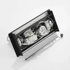 Lucande LED-seinävalaisin Kimo, 32 cm, musta, alumiini, USB-portti
