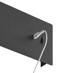 Lucande LED-seinävalaisin Kimo, 32 cm, musta, alumiini, USB-portti