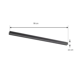 Lucande LED-seinävalaisin Kinsley, 90 cm, musta, himmennettävä, CCT