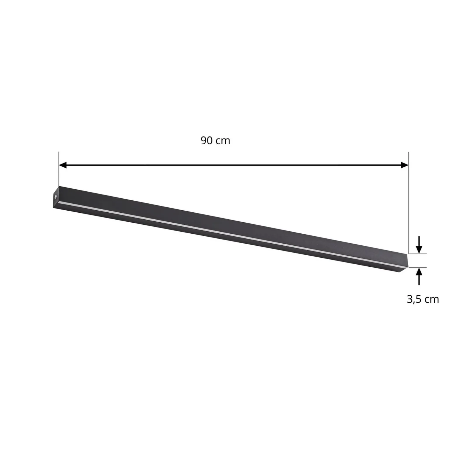 Lucande LED-seinävalaisin Kinsley, 90 cm, musta, himmennettävä, CCT