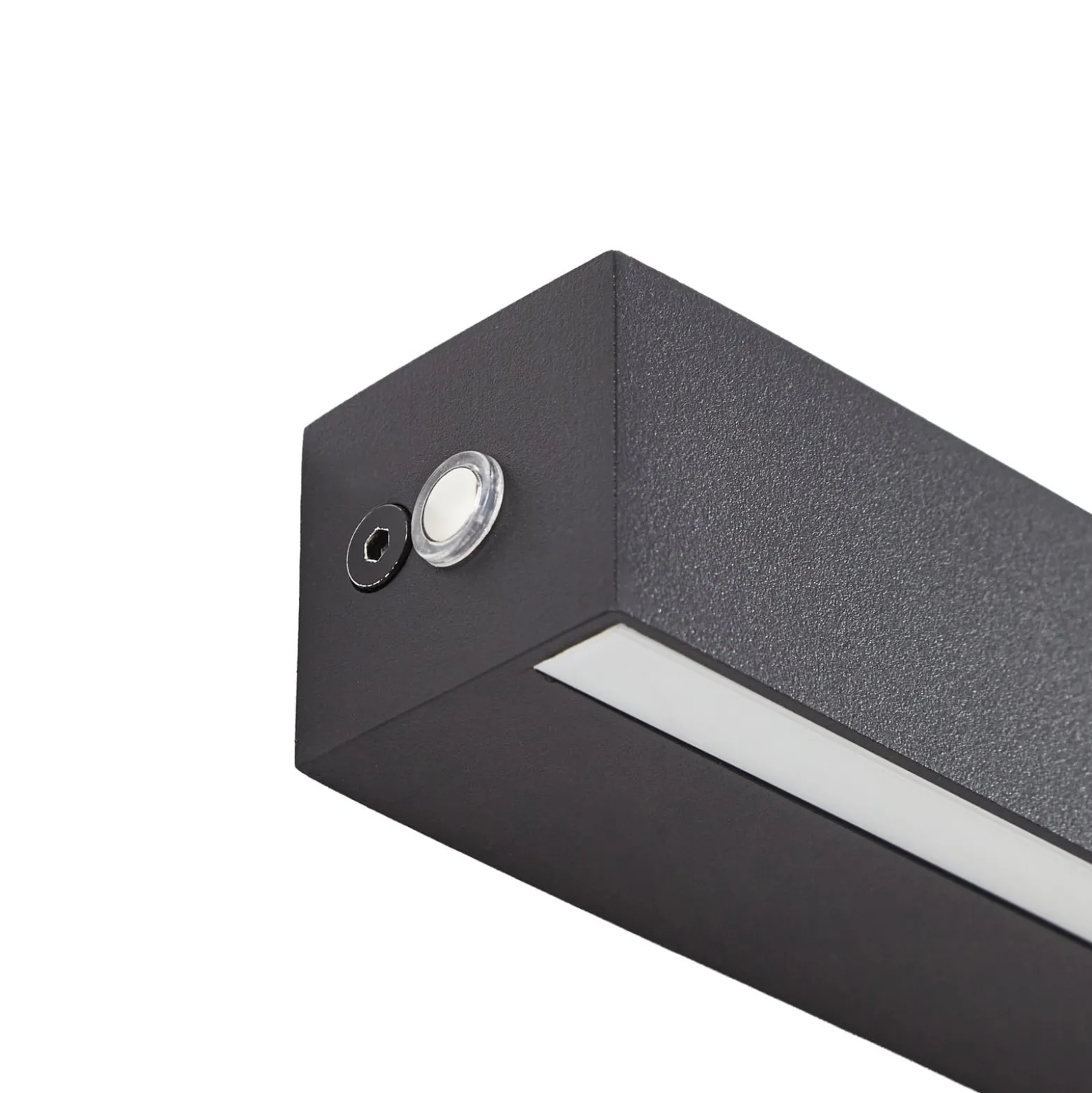 Lucande LED-seinävalaisin Kinsley, 90 cm, musta, himmennettävä, CCT