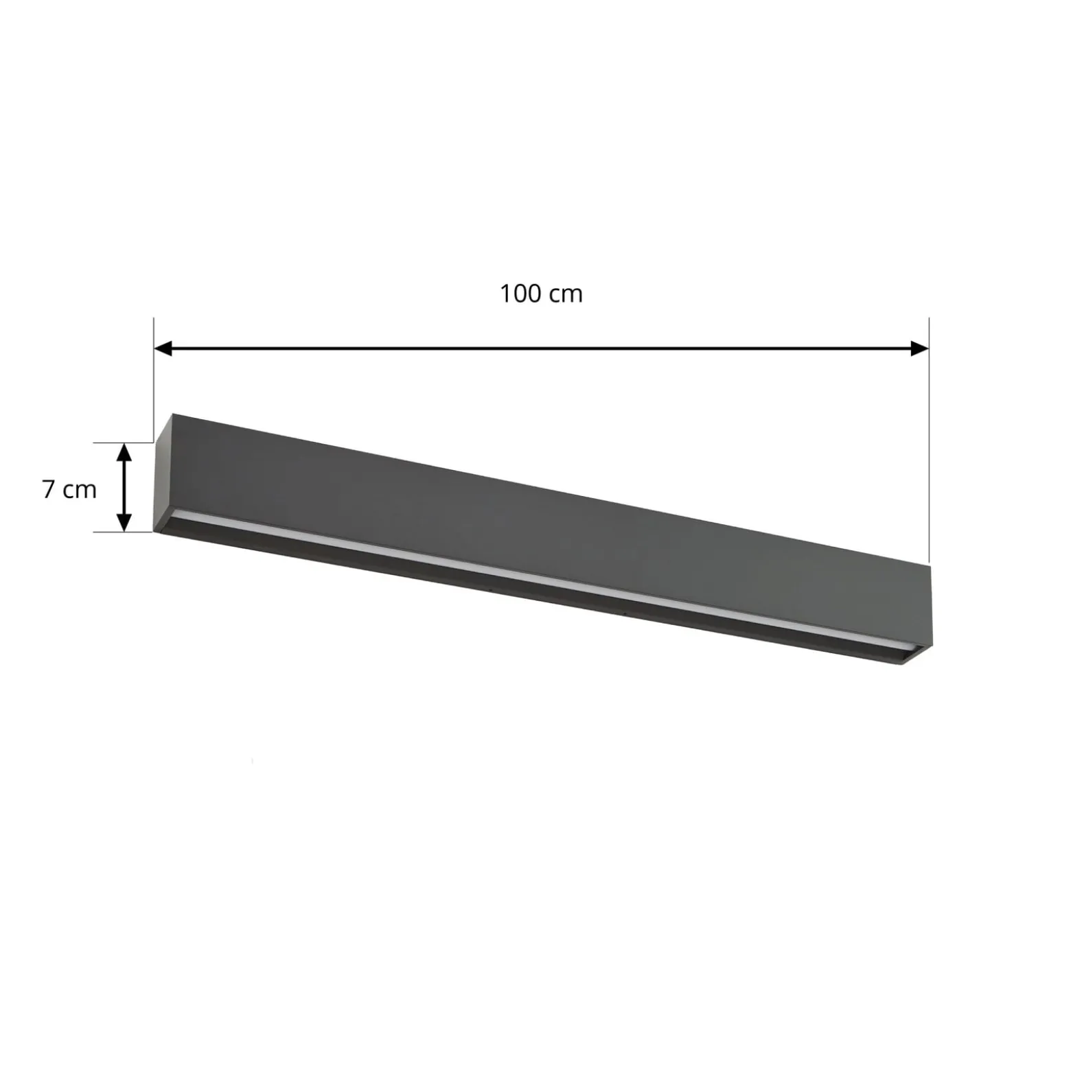 Lucande LED-seinävalaisin Lengo, 100 cm, antrasiitti, ylös/alas 3000 K
