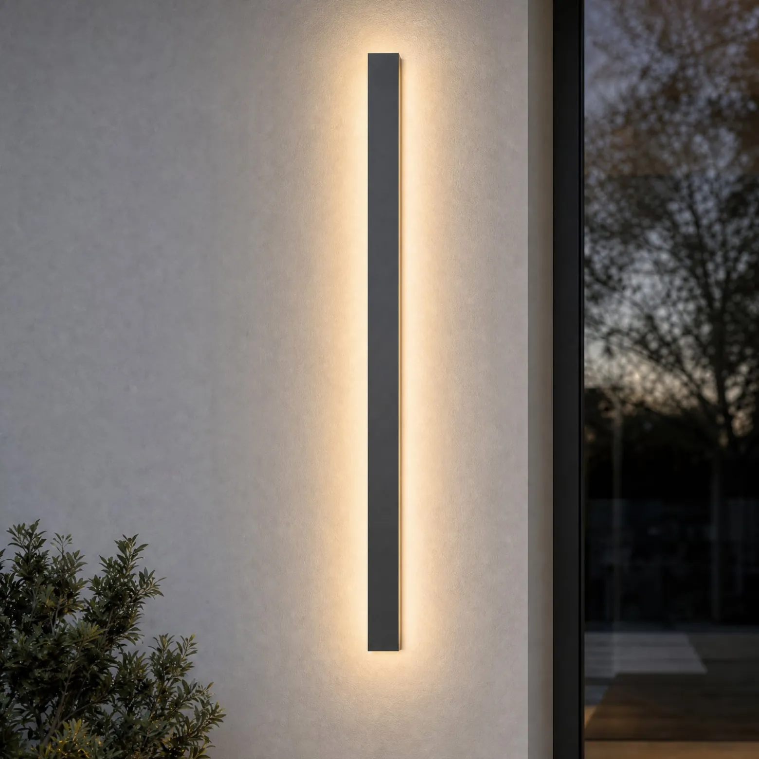 Lucande LED-seinävalaisin Lengo, 100 cm, antrasiitti, ylös/alas 3000 K