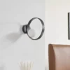 Lucande LED-seinävalaisin Luneo, musta/opal, lasi, 30 cm