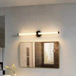 Lucande LED-seinävalaisin Melisa, musta, 90 cm, CCT, IP44