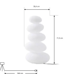 Lucande LED-terassivalaisin Soriel, valkoinen, 72 cm, himmennettävä, IP54