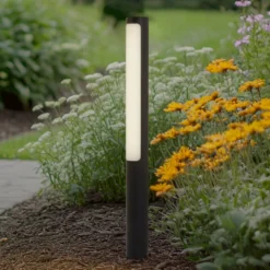 Lucande LED-tievalaisin Tuberia, antrasiitti, metalli, 80 cm