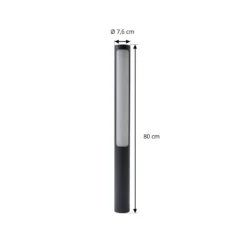 Lucande LED-tievalaisin Tuberia, antrasiitti, metalli, 80 cm