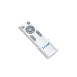 Lucande LED-ulkokatostuuletin Winrod, tumma puu, himmennettävä