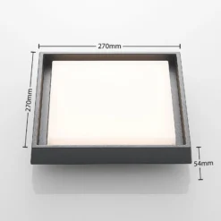 Lucande LED-ulkokattovalaisin Birta, tummanharmaa, 27 cm, IP54