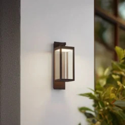 Lucande LED-ulkoseinälamppu Ferdinand, ruoste, metalli, IP54