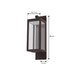 Lucande LED-ulkoseinälamppu Ferdinand, ruoste, metalli, IP54