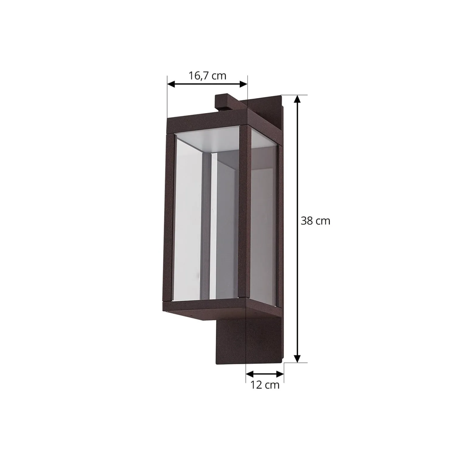 Lucande LED-ulkoseinälamppu Ferdinand, ruoste, metalli, IP54