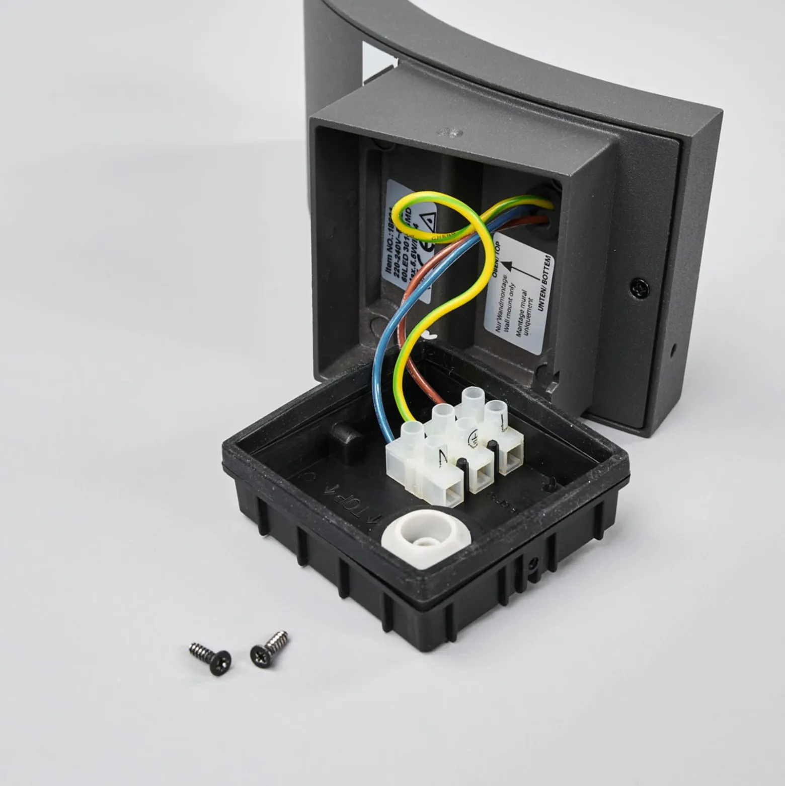Lucande LED-ulkoseinälamppu Juvia, 19 cm, antrasiitti, IP54
