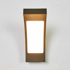 Lucande LED-ulkoseinälamppu Juvia, 19 cm, antrasiitti, IP54