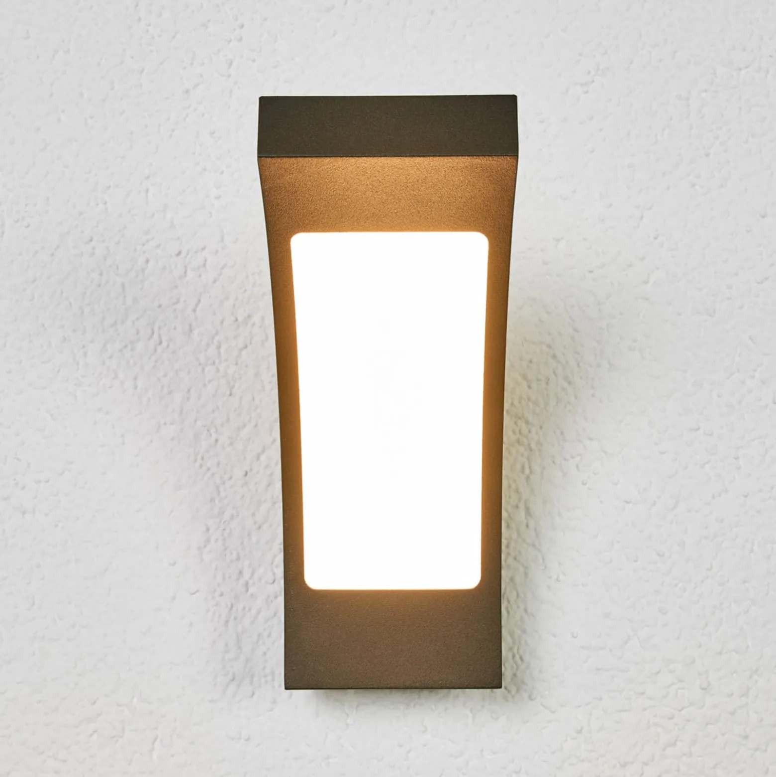 Lucande LED-ulkoseinälamppu Juvia, 19 cm, antrasiitti, IP54