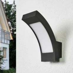 Lucande LED-ulkoseinälamppu Juvia, 19 cm, antrasiitti, IP54