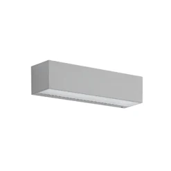 Lucande LED-ulkoseinälamppu Lengo, 25 cm, hopea, alaspäin suuntautuva valo, 3