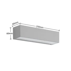 Lucande LED-ulkoseinälamppu Lengo, 25 cm, hopea, alaspäin suuntautuva valo, 3