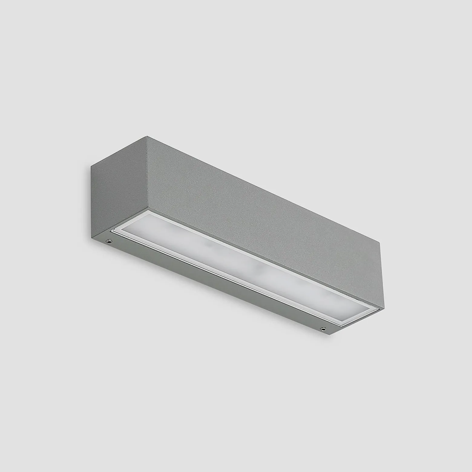 Lucande LED-ulkoseinälamppu Lengo 25 cm, hopea, valo ylös/alas, 3 000 K