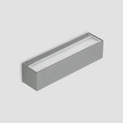 Lucande LED-ulkoseinälamppu Lengo 25 cm, hopea, valo ylös/alas, 3 000 K