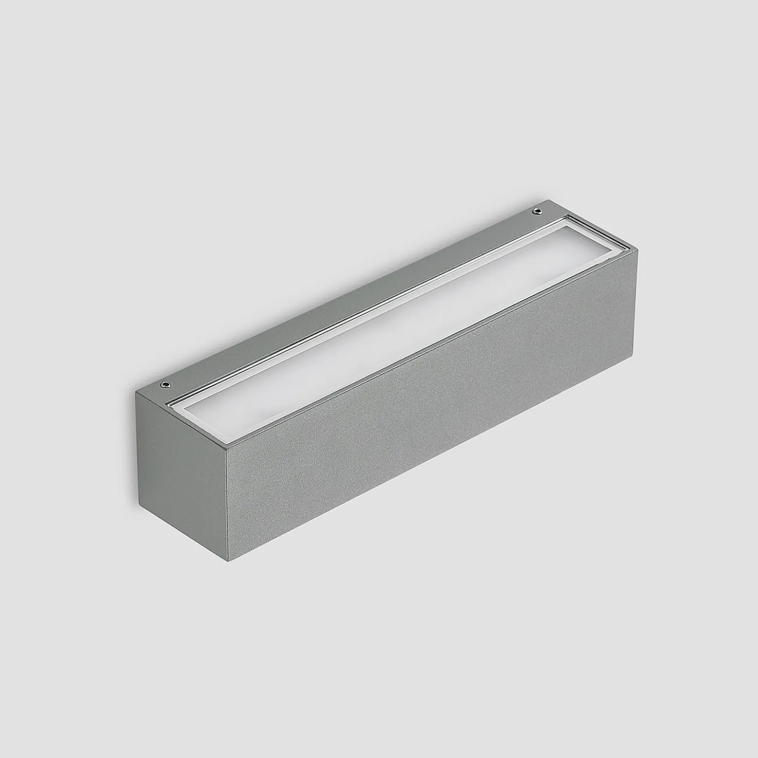 Lucande LED-ulkoseinälamppu Lengo 25 cm, hopea, valo ylös/alas, 3 000 K