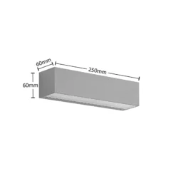 Lucande LED-ulkoseinälamppu Lengo 25 cm, hopea, valo ylös/alas, 3 000 K