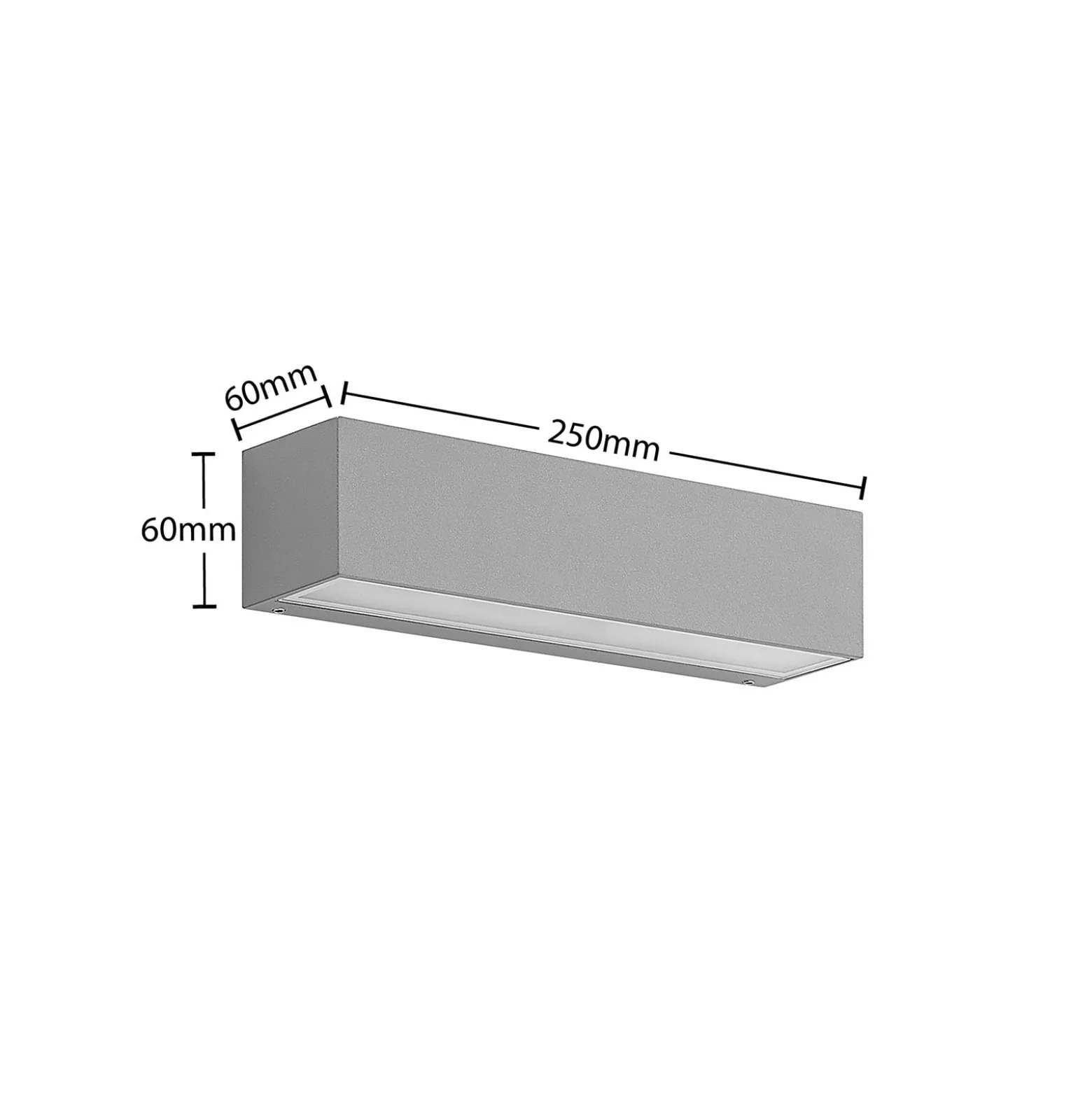 Lucande LED-ulkoseinälamppu Lengo 25 cm, hopea, valo ylös/alas, 3 000 K