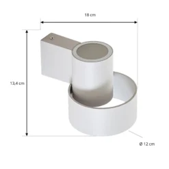 Lucande LED-ulkoseinävalaisin Elune, vaaleanharmaa, IP44, ylös/alas