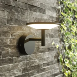 Lucande LED-ulkoseinävalaisin Fenia, antrasiitti, alumiini, IP65