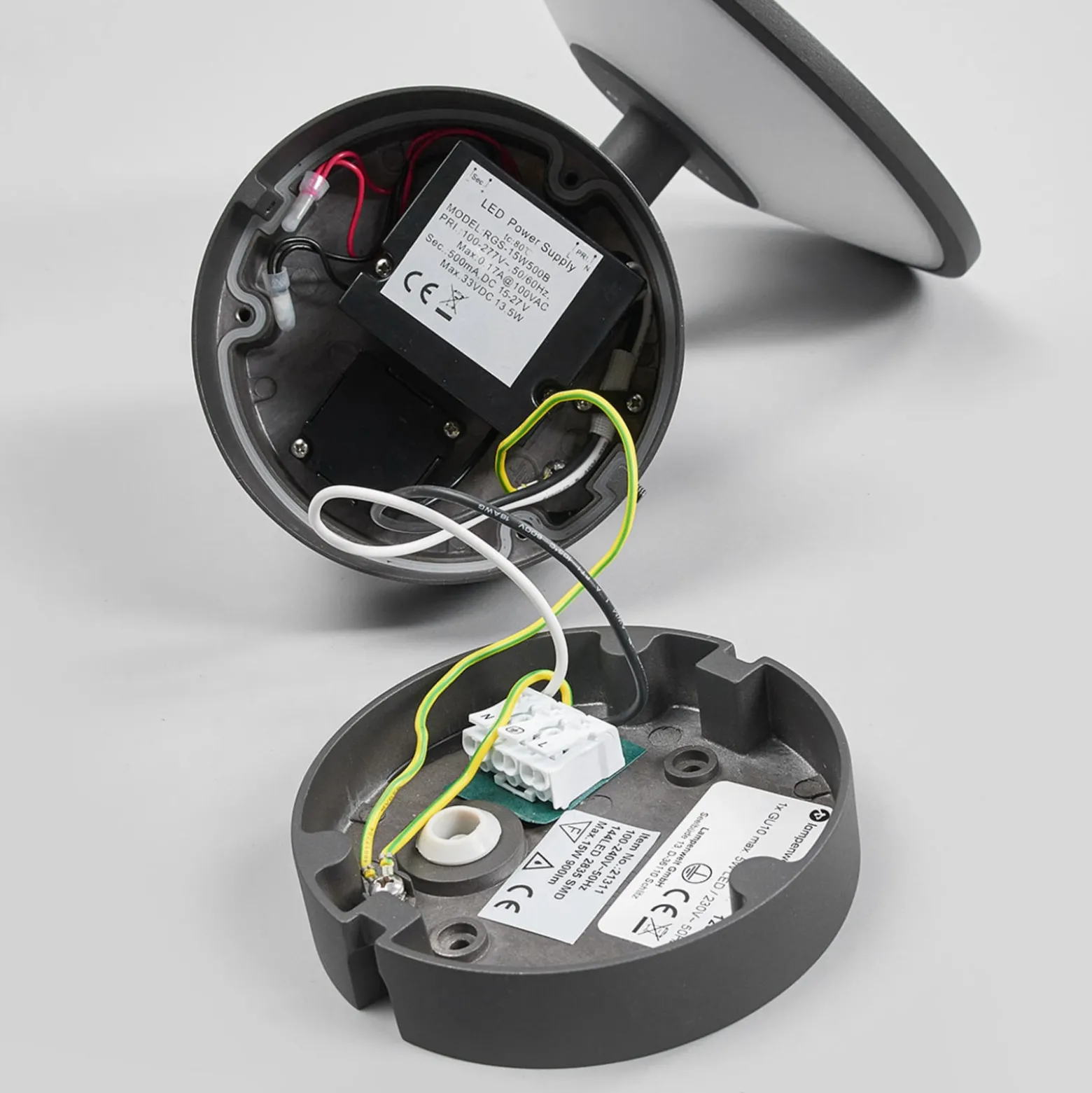 Lucande LED-ulkoseinävalaisin Fenia, anturi, IP54, antrasiittipunainen