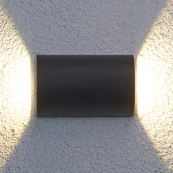 Lucande LED-ulkoseinävalaisin Jale, 16 cm, antrasiitti, alumiini