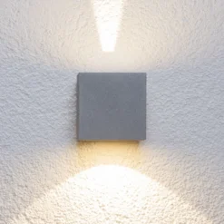 Lucande LED-ulkoseinävalaisin Jarno, hopea, metalli, 9cm