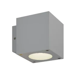 Lucande LED-ulkoseinävalaisin Jarno, hopea, metalli, 9cm