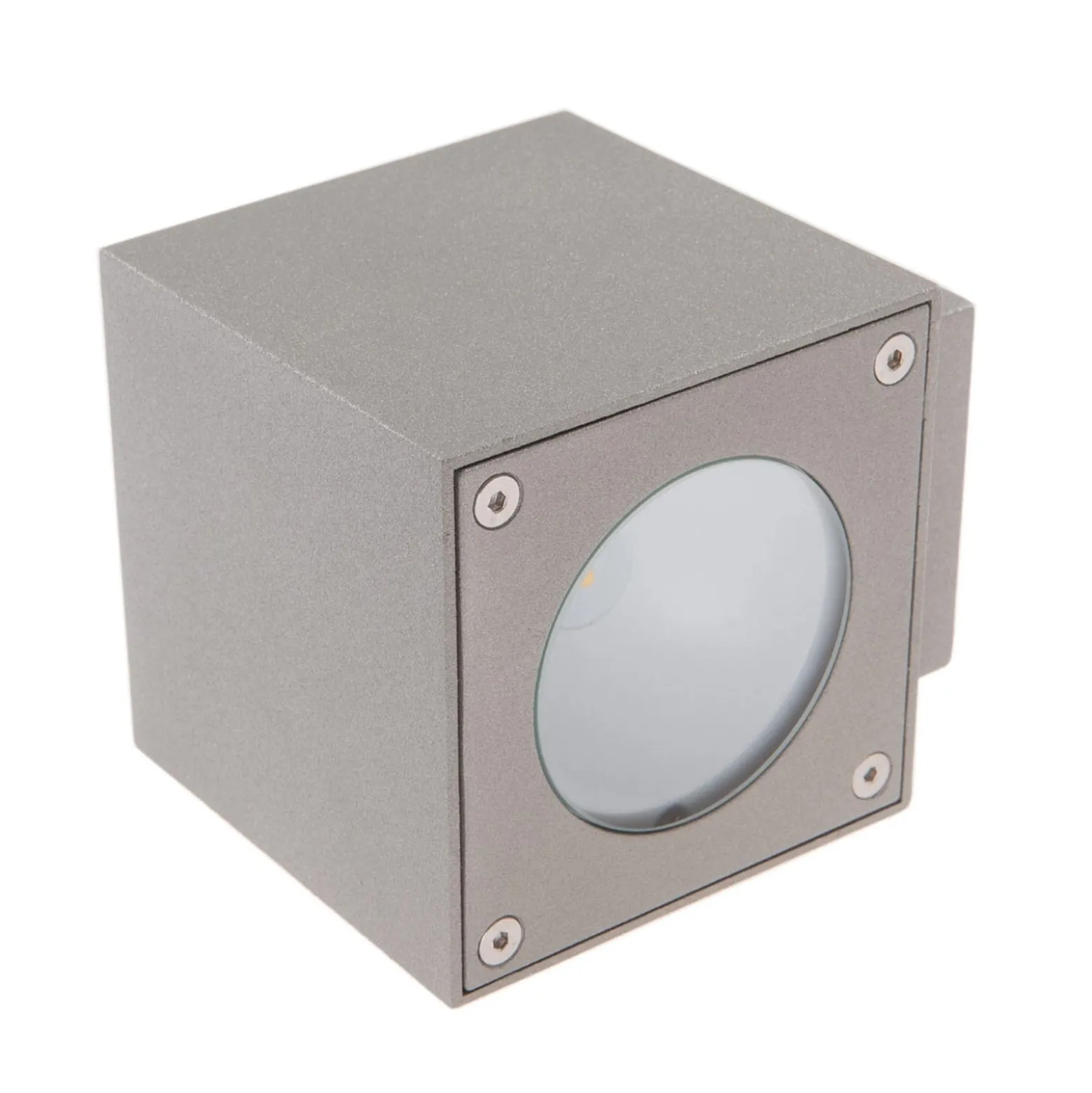 Lucande LED-ulkoseinävalaisin Jarno, hopea, metalli, 9cm