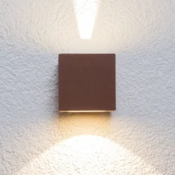 Lucande LED-ulkoseinävalaisin Jarno, ruoste, metalli, 9cm