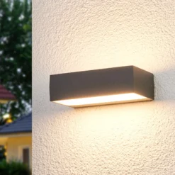 Lucande LED-ulkoseinävalaisin Lissi, 21 cm, antrasiitti, IP54