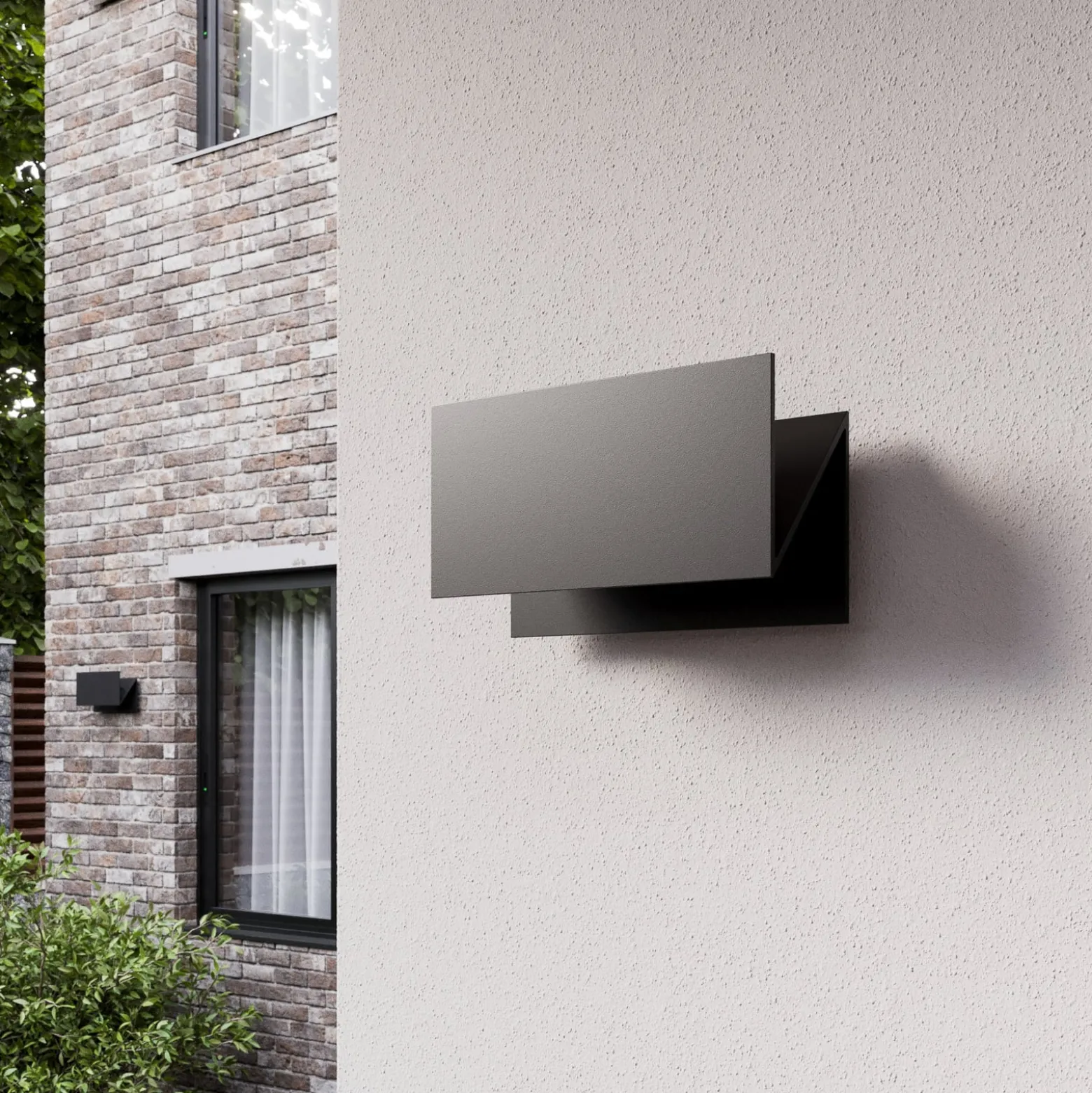 Lucande LED-ulkoseinävalaisin Meja, musta, metalli, IP54