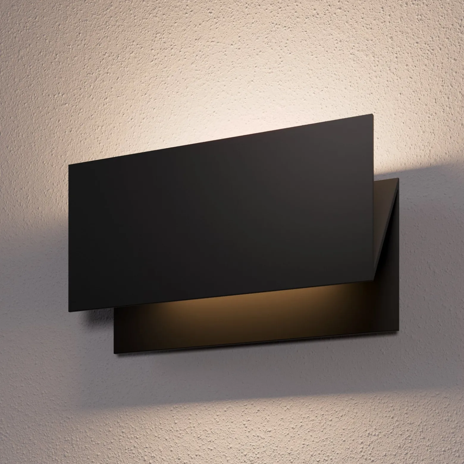 Lucande LED-ulkoseinävalaisin Meja, musta, metalli, IP54