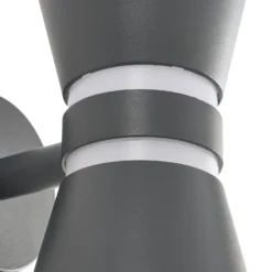 Lucande LED-ulkoseinävalaisin Meravi, antrasiitti, 2-lamppuinen, IP44