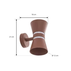 Lucande LED-ulkoseinävalaisin Meravi, ruskea, 2-lamppuinen, IP44