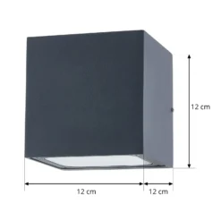 Lucande LED-ulkoseinävalaisin Merjem, 12 cm, ylös/alas, IP54