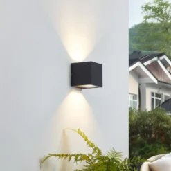 Lucande LED-ulkoseinävalaisin Merjem, 12 cm, ylös/alas, IP54