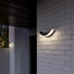 Lucande LED-ulkoseinävalaisin Puolikas, 30 cm, antrasiitti, IP54