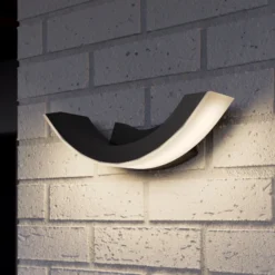 Lucande LED-ulkoseinävalaisin Puolikas, 30 cm, antrasiitti, IP54